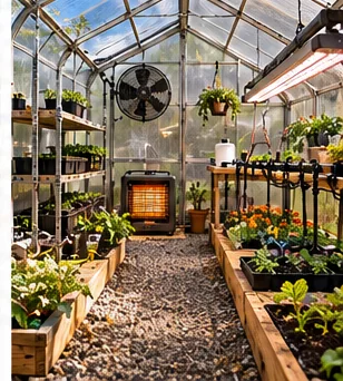 Complete Greenhouse Climate Setup Under $1,000: Heat, Vent, Circulate, Water and Monitor editorial greenhouse equipment image