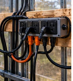 Greenhouse Power Setup: GFCI, Heavy Loads, Timers and Why Power Strips Are Not a Climate System editorial greenhouse equipment image